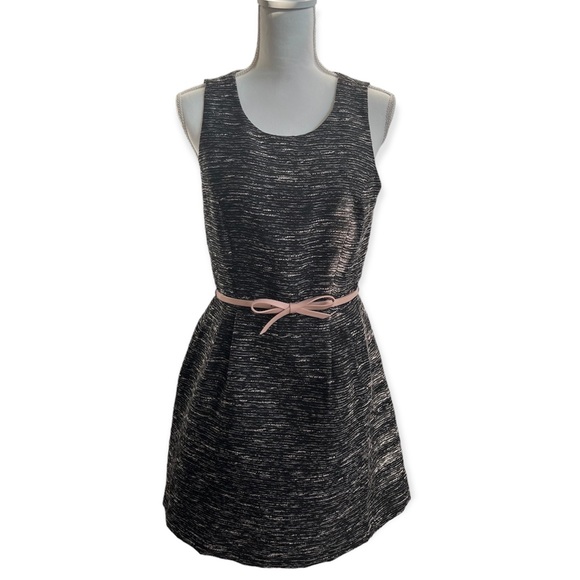 The Limited Tweed Bow Belted Fit and Flare Dress | Size 6 - Picture 2 of 11